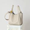 Women's Genuine Leather Autumn Bucket Shoulder Bag - Versatile Picnic Basket Style