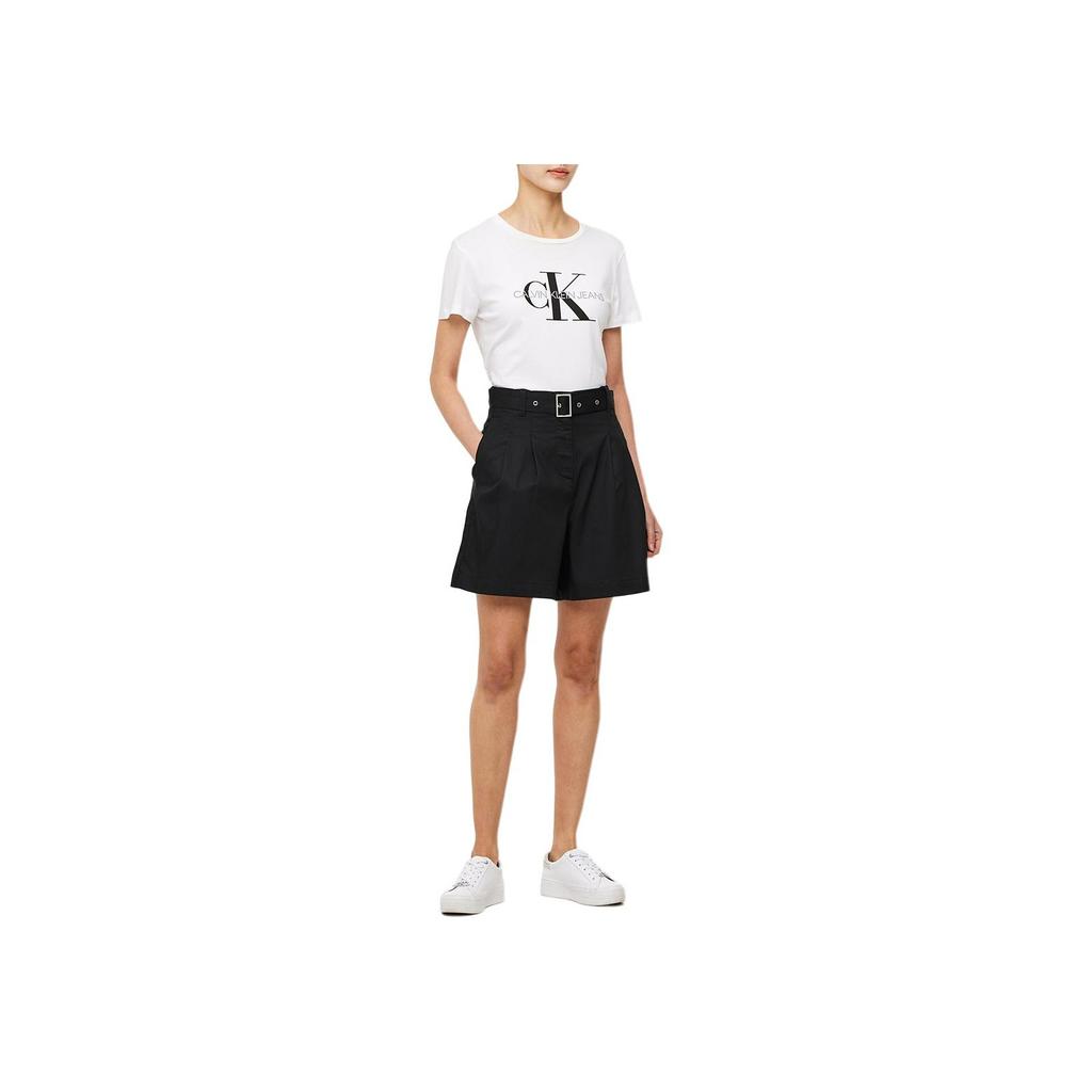 Calvin Klein Solid Pleated A-Line Casual Shorts Women Shorts Black J223327-BEH