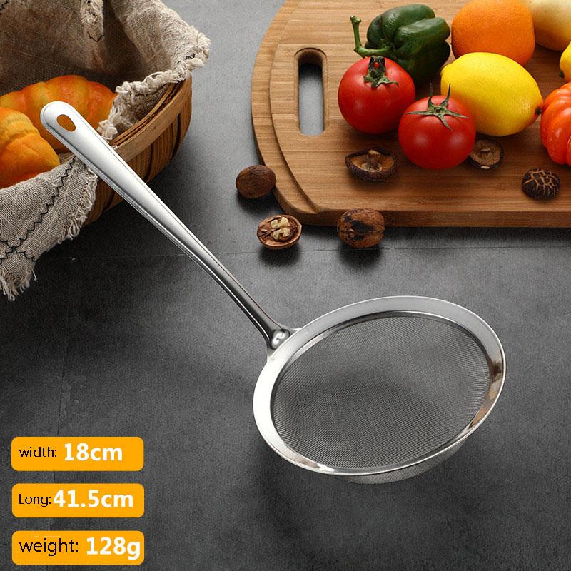 1PCS Stainless Steel Strainer Colander Chinois To Sift Strain Drain and Rinse Vegetables, Pastas & Teas Home Kitchen Tool
