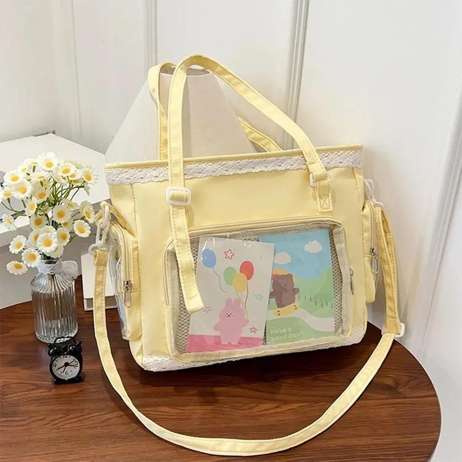 Ballet Girls Large Capacity Kawaii Itabag Japanese Transparent Jk Shoulder Crossbody Bags Gift For Friends Teenage School Bags
