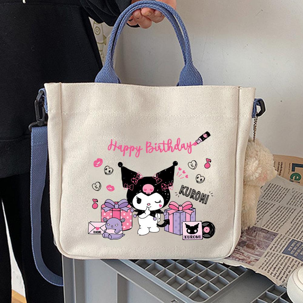 Japanese Cartoon Cute Hand-Held Canvas Bag Niche Design Shoulder Bag To Work Commuter Messenger Bag Woman