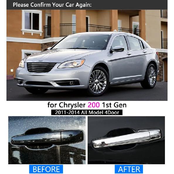 For Chrysler 200 2011-2014 Luxurious Chrome Handle Cover Trim Set of 4Door 2012 2013 Car Accessories Stickers Car Styling