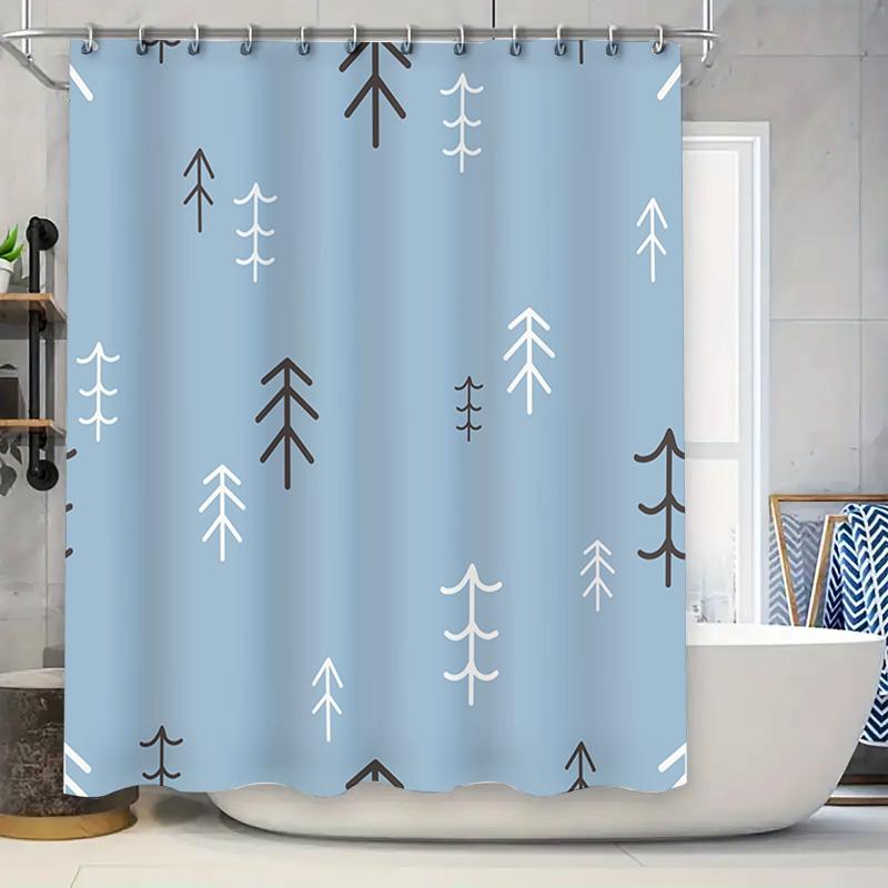 

Modern Bathroom Shower Curtain Nordic Forest Print Pattern, Waterproof Fabric, Easy Cleaning, Room Decor Accessories For Home Ba W60H190(CM)-1 Pcs