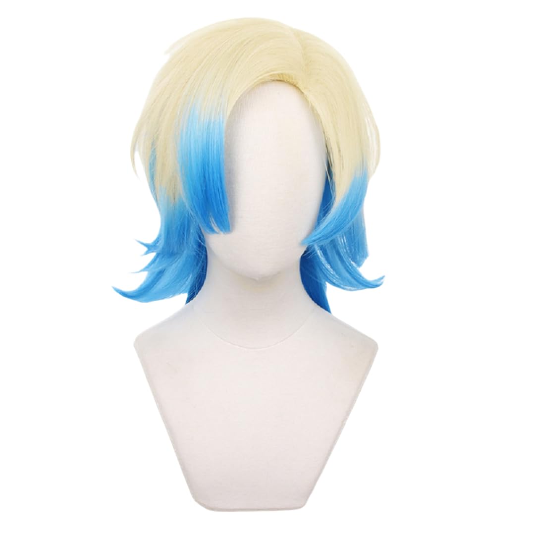 Sizuuenn Blue Lock Michael Kaiser Wig, Heat Resistant, Cosplay Wig, with Dedicated Net, for Events, School Festivals, Cultural Festivals,