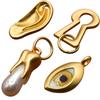 Decorative Sewing Charm Gold Alloy Button Pendants Set 10Pcs for DIY Clothes Bags Jewelry and Craft Projects