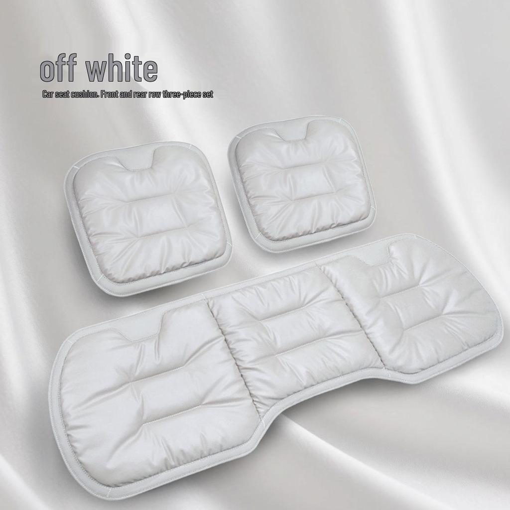 Stain-Resistant Leather Car Seat Cushion Set: High-End Three-Piece for Front and Rear 
