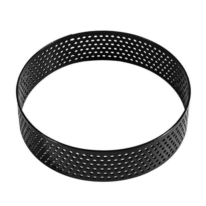 Set of 8 Stainless Steel Tart Molds Professional Perforated Cake Rings for Baking Cooking Pastries and Fruit Tarts