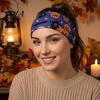 Moisture-wicking Headband Halloween Headbands for Women, Cute Pumpkin Ghost Bat Cat Skeleton Wide Hair Bands, Comfortable Workout Breathable Stretchy