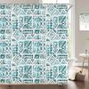 1 pack of print shower curtain polyester cloth modern geometry pattern bathroom curtains with hooks Home decoration curtain