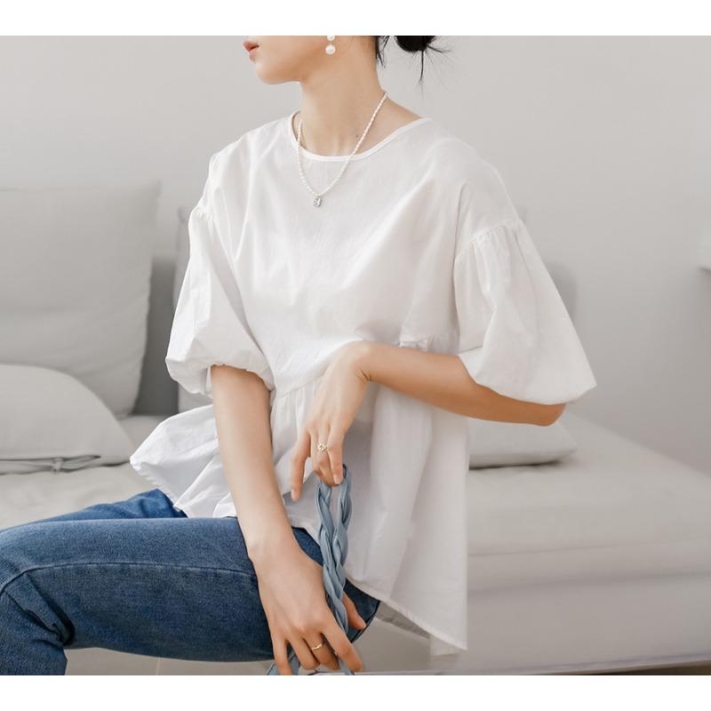 Summer Cotton Comfortable Shirt for Women Niche Design Irregular Cotton Shirt
