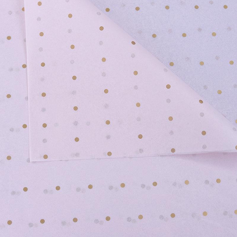Peach Heart Polka Dot Floral Wrapping Paper - 10 Sheets