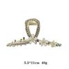 Elegant Large-sized Sweet Women's Hair Clip Diamonds Hollow Heart-shaped Pearl Design Korean-style Accessory for Up-dos