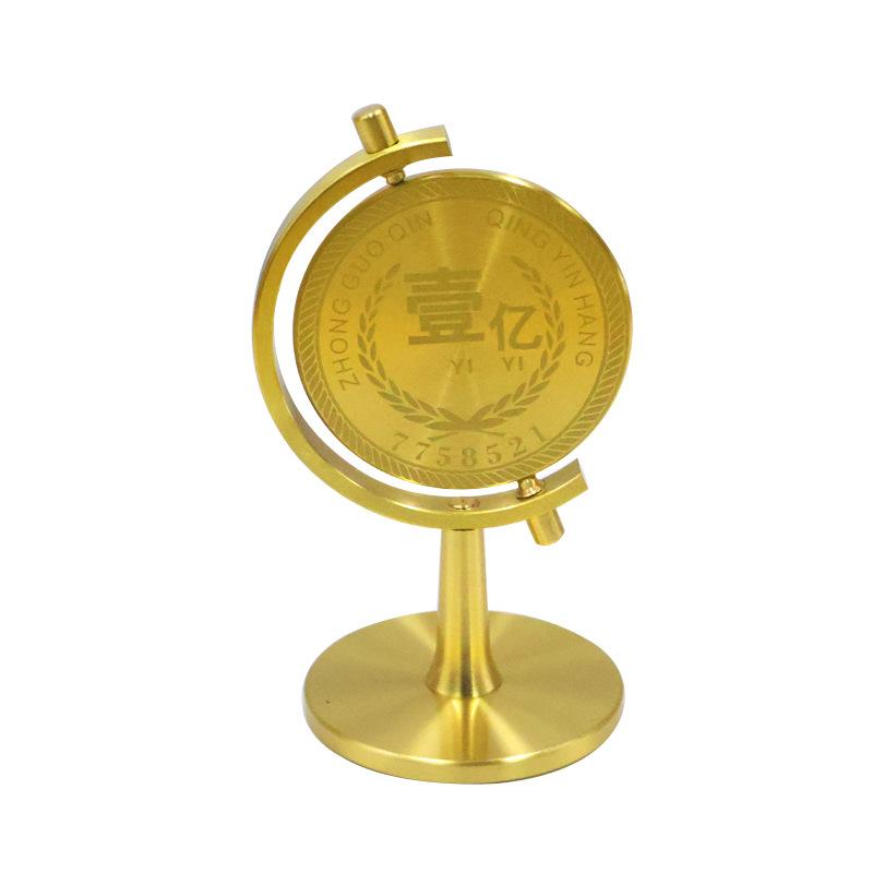 Spin Desktop Stressabbau Messing Eine Milliarde Kleines Ziel Rotierender Globus Auto Büro Ornament