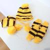 Pet Winter Warmth Set: Knitted Hat Scarf Paw Covers Small Dogs Cats Rainbow Pink Brown Yellow