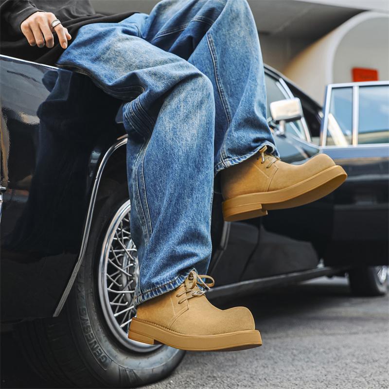 Winter Plush Warm Boots Men Genuine Leather Casual Shoes Classics Ankle Boots High Ventilate Motorcycle motorcycle boots men