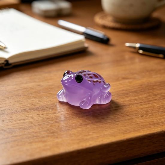12 Pcs Luminous Mini Resin Frog Figurines Tiny Glow In The Dark Frog Miniature Figures for Moss Landscape Fairy Garden Dollhouse DIY Terrarium Craft