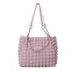 Korean Style Plaid Handbag Beaded Bubble Cloud Bag Fashion Pleated Tote Bag  Girls