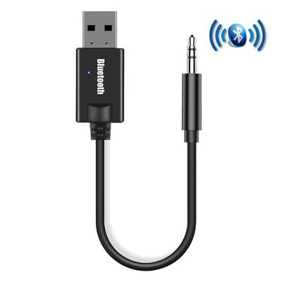 Receptor de Áudio Bluetooth 5.0 USB Kit para Carro Jack AUX de 3,5 MM Dongle de Música para Auto-rádio Adaptador Sem Fio para Alto-falante de Carro TV Amplificador