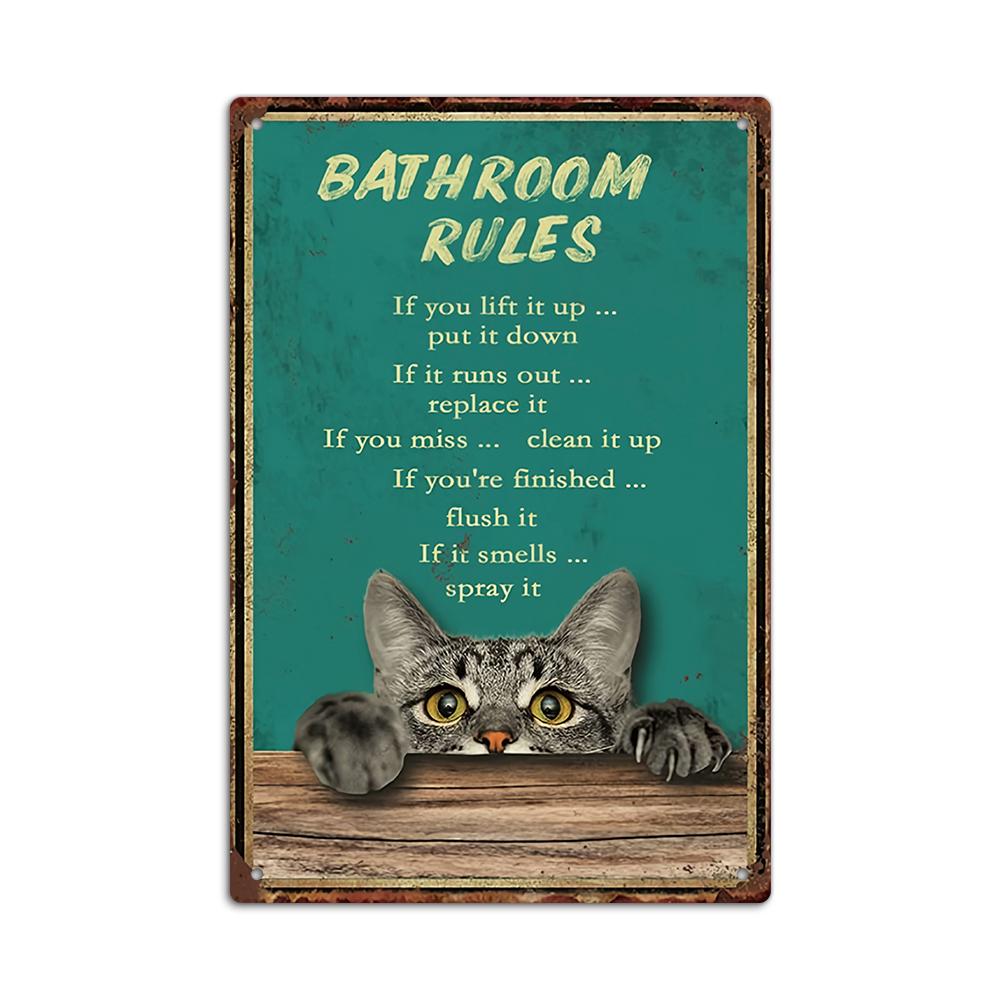 Putuo Decor Vintage Metal  Sign, Chimpanzee Element, Wall Art Decor for Home Farmhouse Bathroom Washroom Toilet, Gift