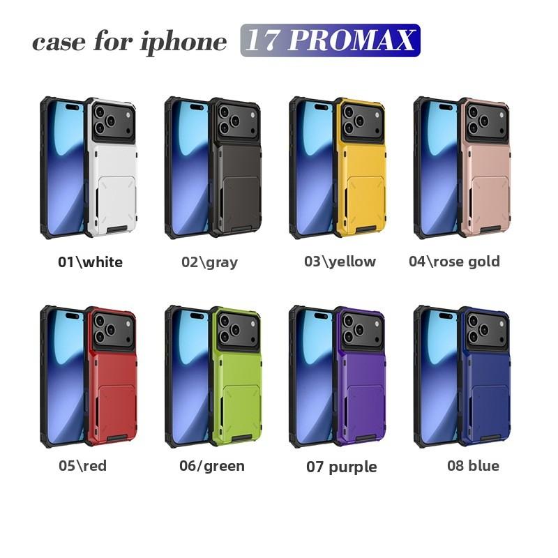 For IPhone 17 Pro 17 Air 16 15 Plus 14 13 12 12 11 Pro Max XS XR Wallet Card Slot Hard PC Protective Hard Back Cover