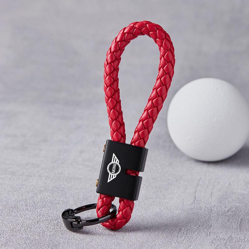 High Quality Fashion Leather Braided Rope Keychain Keyring Car Accessory For BMW Mini Cooper Countryman Clubman R55 R56 R60 F54