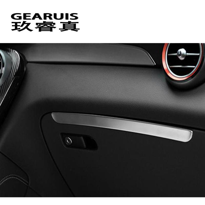 Car Styling Copilot Storage Box Decoration Trim Stickers Glove Covers For Mercedes Benz GLC X253 Class Auto Interior