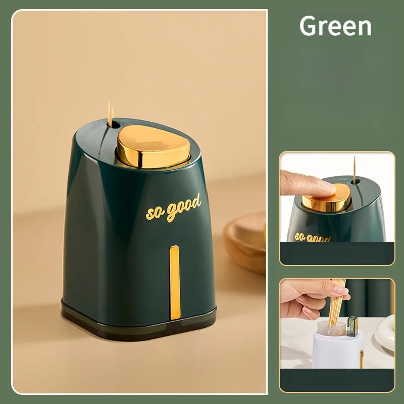 Toothpick Dispenser Environment-Friendly Material Press Type Toothpick Holder Home Split Design For Storage Toothpick Box