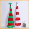 1pcs Adult Red White Stripe Velvet Christmas Hat Carnival Halloween Elf Costume Hat with Felt-Lined for Party Photo Booth