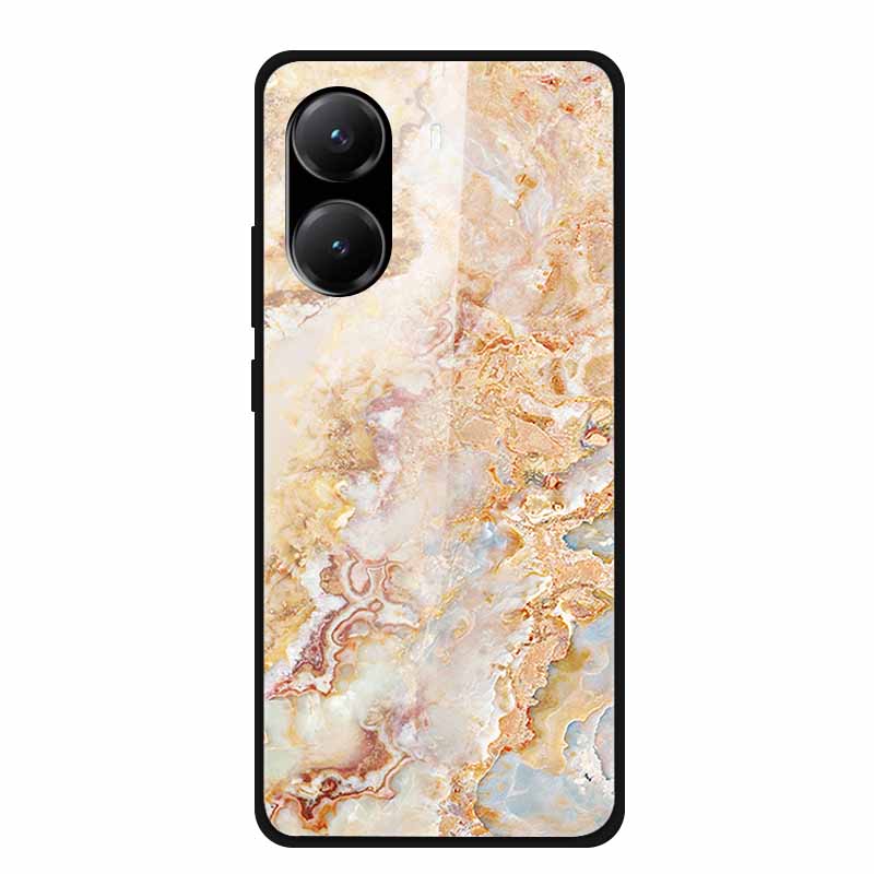 Tempered Glass Case For Poco X7 Pro Back Cover PC Hard Shockproof Cases for Xiaomi PocoX7 Pro Funda Marble Texture Fashion Coque