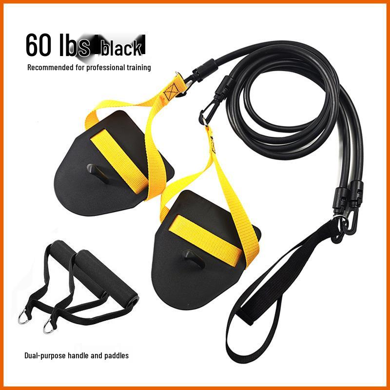 Elastic Multifunctional Resistance Band for Arm Training and Freestyle Sculling with Hand Paddles