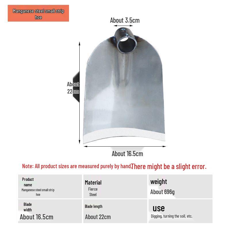 All-Steel Manganese Hoe for Outdoor Gardening and Land Reclamation