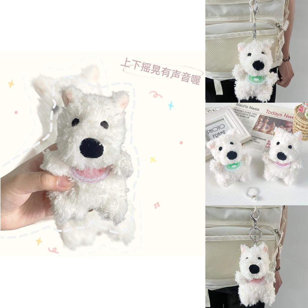 Adorable West Highland Terrier Plush Toy With Sound Soft Short Plush Material