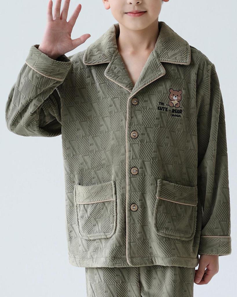 Boys' Thick Fleece Pajamas - Autumn/Winter 2025 Collection