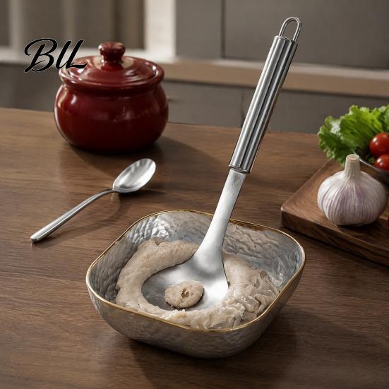 304 Edelstahl Löffel Fleischbällchenformer Schaufel, Handpresse Schaufel für Fisch Garnelen Fleischbällchenformer Bälle, Antihaft-Kugelformwerkzeug Küche Kochen
