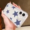 Stars Pattern Diamond Frame Clear Soft Silicone Case For iPhone 16 Pro Max 16E 15 14 Pro 13 12 11 Lens Protection Shockproof Phone Cover