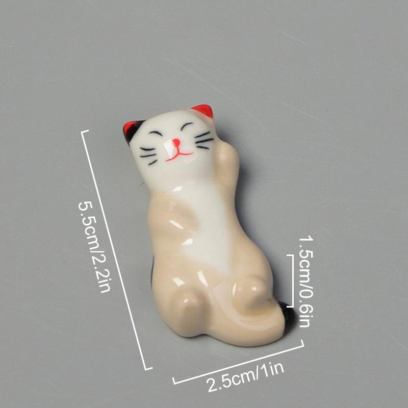 1Pc Chopstick Rest Home Decoration Chopsticks Pillow Hotel Spoon Creative Ceramic Forks Holder Cat Shape