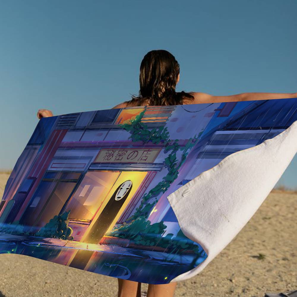 S-Spirited Away Beach Towel Colorful Bath Towels For Girl Microfiber Quick Dry Sand Free Beach Yoga Spa Gym Pool