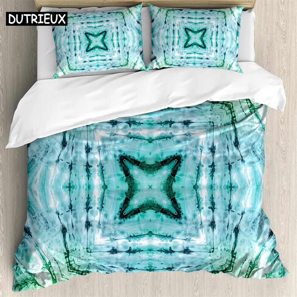 

Blue square 3Pcs Bedding Sets 3D Digital Printing Custom Quilt Duvet Cover Set Home Queen King Quilt Pillowcase (135x200cm)&set