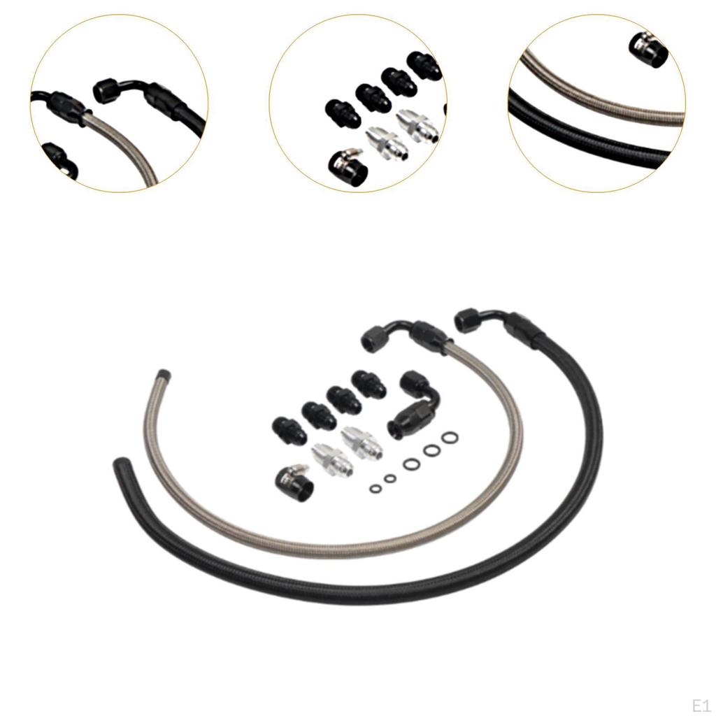 Steering Pump Hose Kit Metal Repair Parts Supplies High Performance Return To Reservoir 6AN