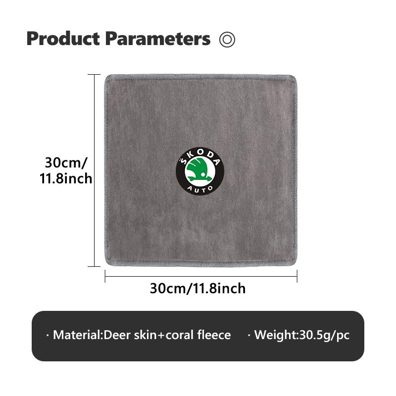 Rjhwp8 For Skoda Car Logo Wash Clean Towel Microfiber Cleaning Drying Clothl S Kodiaq Octavia 2 3 Yeti Karoq Rapid Fabia VII VRS