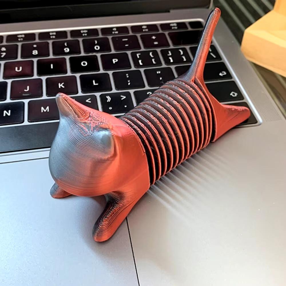 

Simulation 3D Printing Spring Cat Plastic Spring Cat Model Creative Spring Cat Ornament коричневый