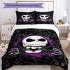 3dílná sada povlečení The Nightmare Before Christmas Uzavírání na zip Obsahuje 1 povlak na přikrývku & 2 povlaky na polštář, Měkká a pohodlná pro všechna roční období.