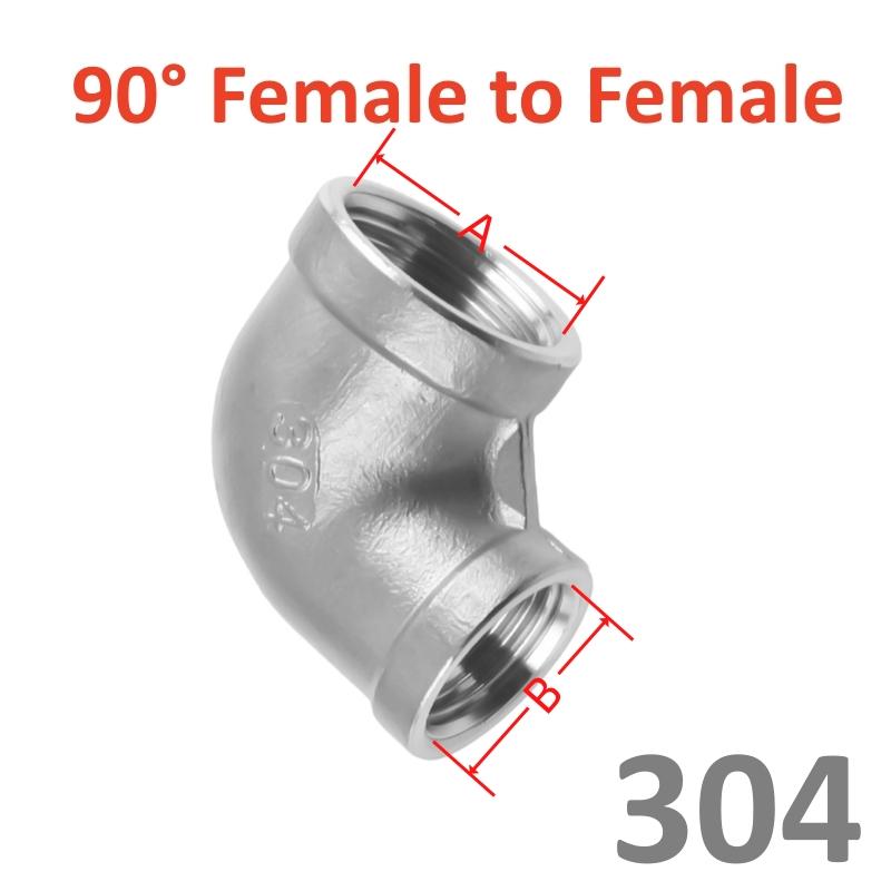 1/8" 1/4" 3/8" 1/2" 3/4" 1" Female X Male Thread Street Elbow 90 Degree Angled SS 304 Stainless Steel Pipe Fitting Connectors