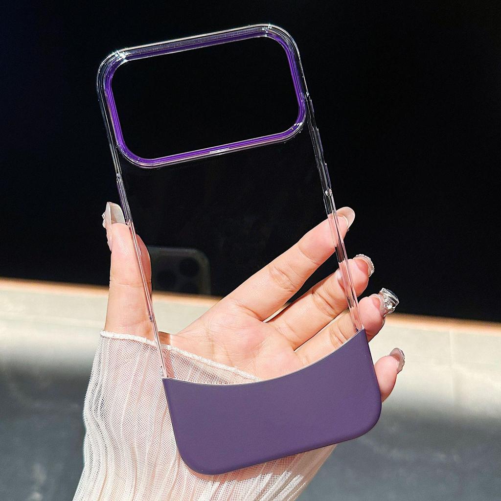 Creative Apple 17 ProMax iPhone16 Two-in-One Spliced Phone Case with Top/Bottom Inserts and iPhone14/15 Transparent Protection