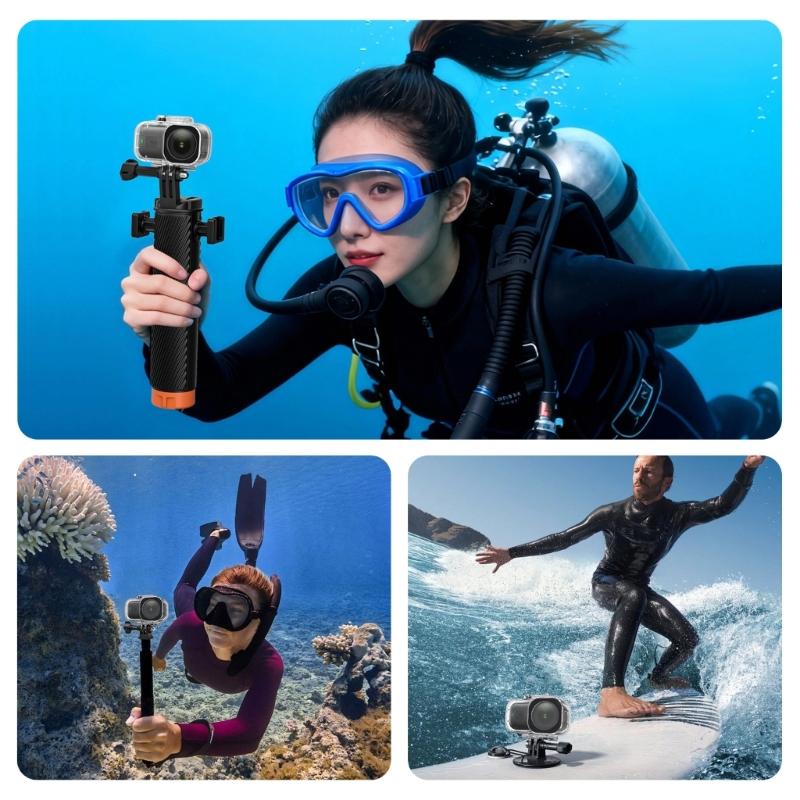 Waterproof Housing Case For Action Camera Diving Case 45m Depth Protections 2prong Interfaces and 1/4inch Screw Base