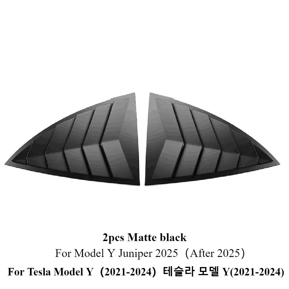 2PCS Car Rear Triangle Window Shutters Triangle Sunshade Modified for Tesla Model Y Louver Side Vent Trim Modified Accessories