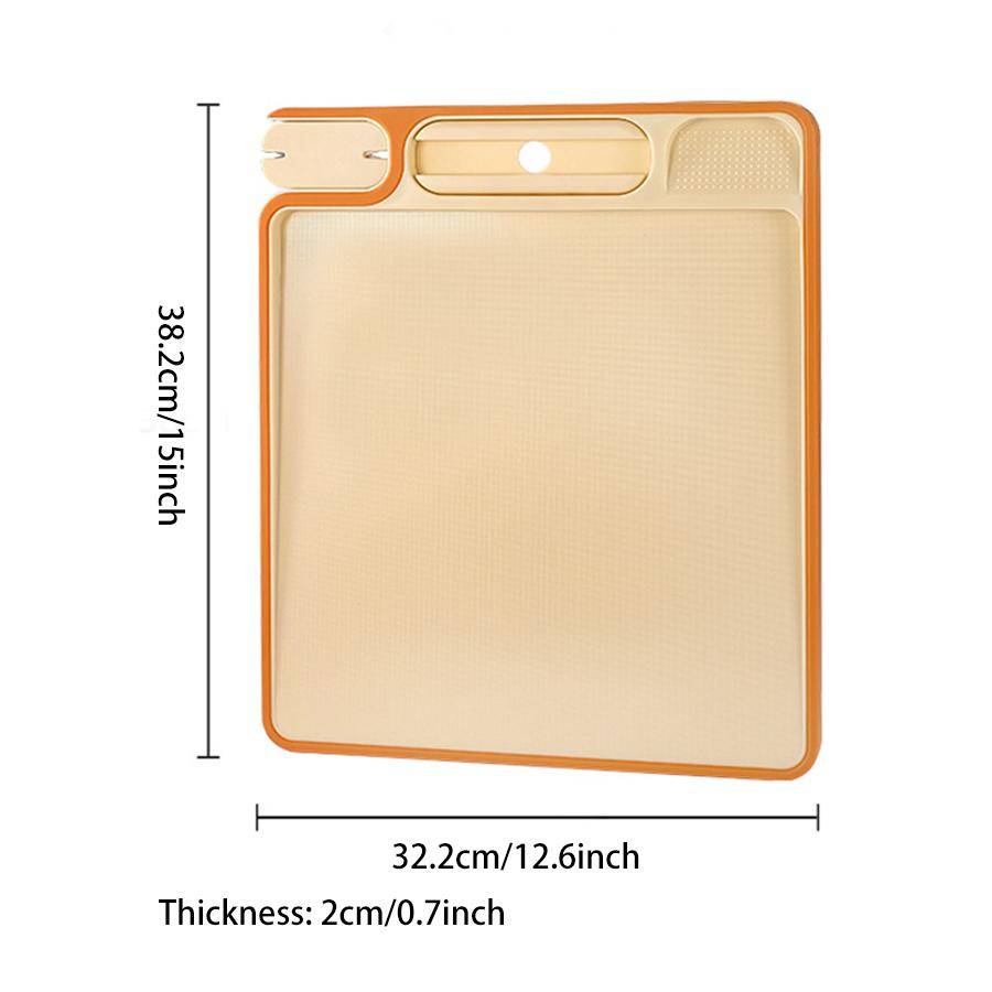 1PC household standing leak-proof multifunctional chopping board with sharpener and non-slip double-sided chopping board.
