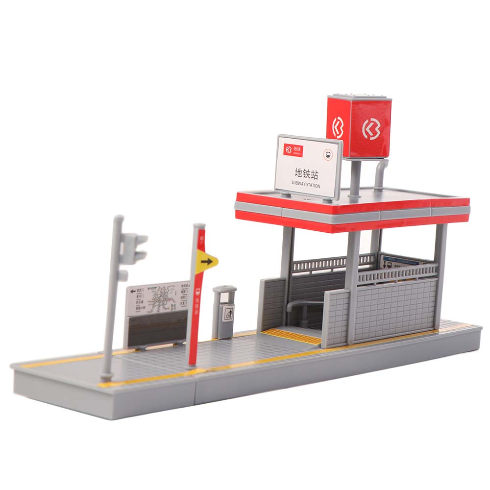1:64 Scale Metro Station Model Simulated Micro Scene Props Miniature Subway Station DIY Assembly Street View