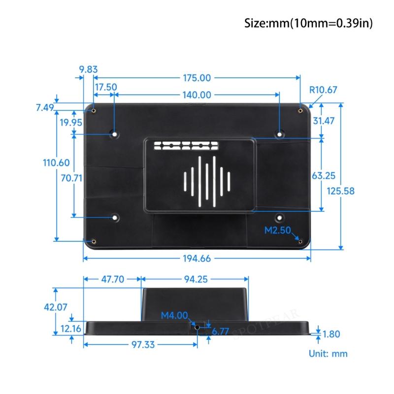 High Compatibility Plastic Case for Development Board 7inch Touchable Screen Secure Mounting Housing Case Protective Cover