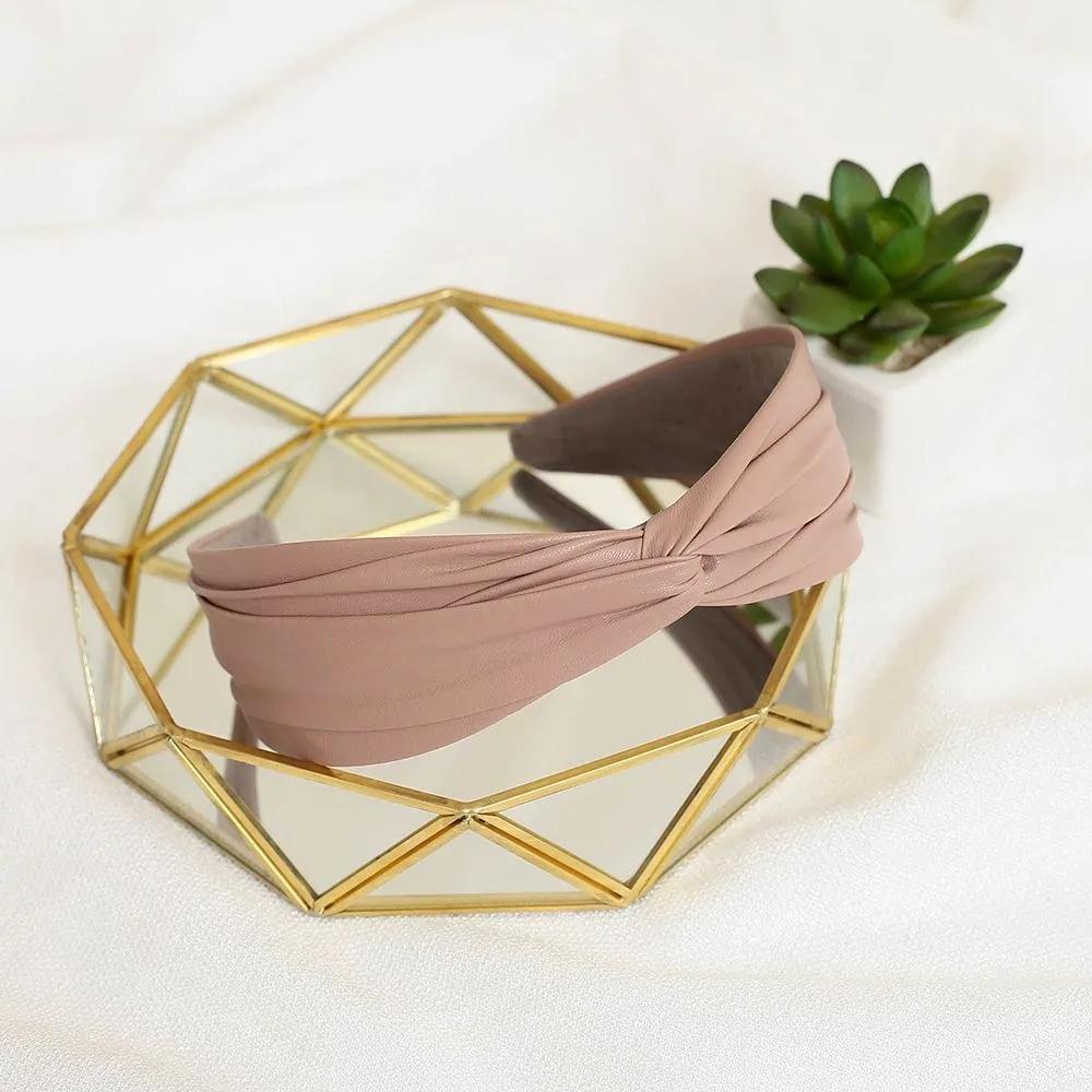 Headband Hairpin Angel Shushu Leather Twisted Hairband Pink Ju Vidastory